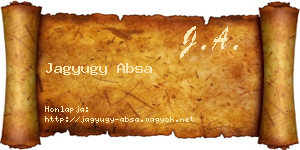 Jagyugy Absa névjegykártya